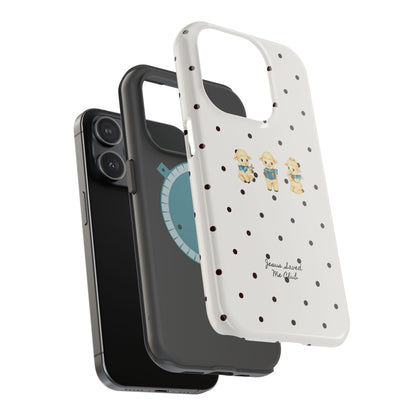 Christian Phone Case – 3 Little Lambs Black Polka Dot MagSafe Case