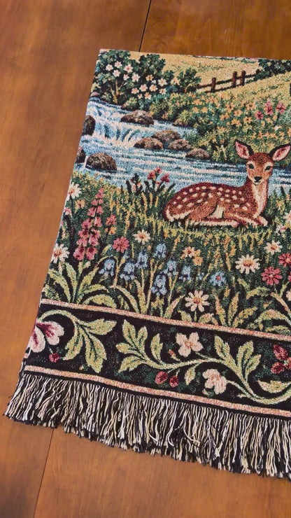 Green Pastures Woven Blanket