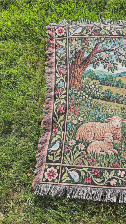 Green Pastures Woven Blanket